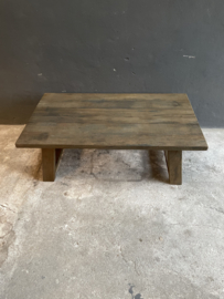 Stoere massief eiken houten salontafel 140 X 80 X H46 cm stoer landelijk industrieel