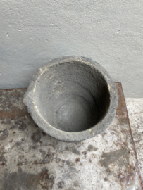Stenen Pot carbon vaas grijs kruik antraciet steen bloempot bloemevaas kruik bak plantenbak landelijk stoer 50 x 34 cm