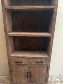 Grote truckwood railway houten kast schap lades deurtjes keukenkast servieskast ladekast boekenkast keuken kast SEP landelijk stoer legplanken 200 x 80 x 30 cm