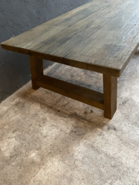 Stoere massief eiken houten salontafel 140 X 80 X H46 cm stoer landelijk industrieel