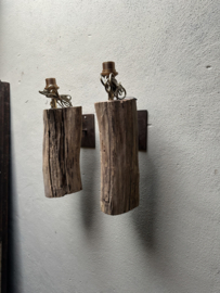 houten wandlamp wandlampje wandlampen wandlampjes stronk landelijk stoer vintage