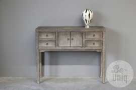 Vergrijsd houten sidetable wandtafel landelijk stoer 100 x 25 x H85 cm