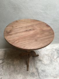 Naturel houten wijntafeltje rond 50 cm tafel tafeltje wijntafel bijzettafel bijzettafeltje landelijk