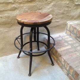 Industriele landelijke kruk barkruk eettafel hoge stoer hout metaal industrieel landelijk vintage new urban