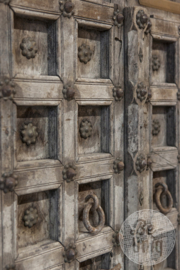 Prachtig oud vergrijsd houten deur paneel luik poort wanddecoratie  wandpaneel 120 x 64 x 4 cm landelijk stoer industrieel vintage hout oosters
