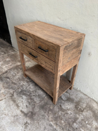 Truckwood railway oud houten wandtafel sidetable kast ladenkast hal landelijk stoer industrieel SEP H85 x B75 X D40 cm