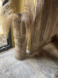 HOFFZ Grote hoge smalle vergrijsd houten vijzel vaas paraplubak landelijk stronk