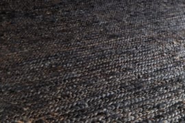 Groot vlakgewoven 100 % hennep vloerkleed kleed carpet karpet charcoal 140 x 200 cm