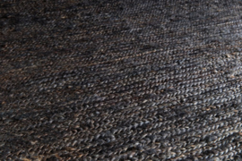 Groot vlakgewoven 100 % hennep vloerkleed kleed Loook carpet karpet charcoal 140 x 200 cm