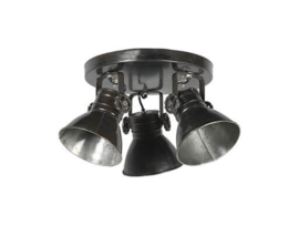 Industriele spot spots Plafoniere grijs zink metaal industrieel landelijk vintage rond
