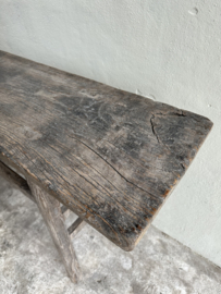 Landelijke oud vergrijsd houten sidetable wandtafel sideboard stoer doorleefd 219 cm