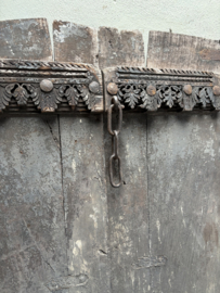 Hele stoere oude unieke houten deur poort luik paneel wandpaneel wanddecoratie landelijk 176 x 80 cm
