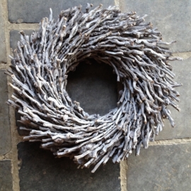 Krans botay botai vergrijsd 40 cm landelijk grijs takkenkrans natuurlijke