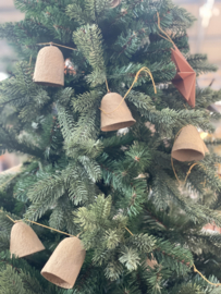Slinger  met belletjes eraan 180 cm broste kerstklok kerstklokjes slinger Brown beige naturel guirlande