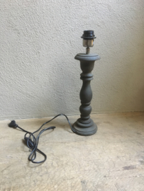 Stoere grijs  houten balusterlamp tafellamp lamp 35 cm tafellamp landelijk stoer robuust