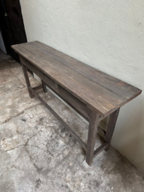 Vergrijsd houten Sidetable 170 cm wandmeubel met lades dressoir ladekast landelijk stoer