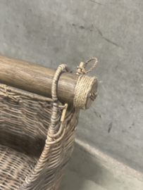 Vergrijsd rotan toiletrolhouder mand toilet toiletrollen landelijk stoer toiletrolhouder keukenvolhouder