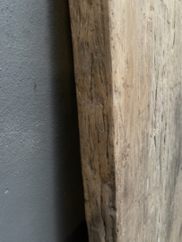 Oud vergrijsd houten los tafelblad landelijk stoer 220 x 95 x 7 cm teakhout
