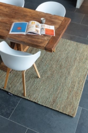 Groot vlakgewoven 100 % hennep vloerkleed kleed carpet karpet green 250 x 350 cm