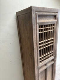 Set van 2 mooie hoge smalle vergrijsd houten kast kasten landelijk nr. 87 ab (ook apart / los te koop)