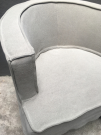 Prachtige linnen stoel stoelen eetkamerstoelen linnen grijs of taupe model Kaatje Caatje ( lijkt op Dirk Dirkje )  fauteuil landelijk stoer robuust sober losse hoes