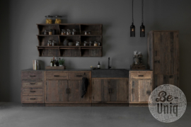 K007 Smalle 1-deurs 1-lade kast 95 x 60 x 60 cm | outdoor keukenelement incl. blad buitenkeuken truckwood Railway houten keukenkastjes keukenkastje buitenkeuken landelijk stoer industrieel SEP