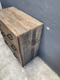 Stoer railway houten meubel dressoir sidetable kast 80x 40x H80cm wandmeubel landelijk industrieel