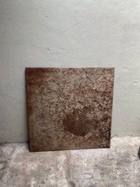 Groot Metalen wandpaneel wanddecoratie lijst urban vintage landelijk stoer industrieel grijs bruin 96 x 96 cm