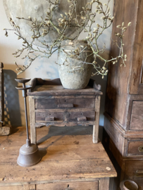 Orginele oude doorleefd houten shopdesk ladekastje toonbank kastje  landelijk stoer vintage