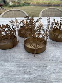 BLOOM theelicht metaal mat goud  gold  asparagus Kandelaar