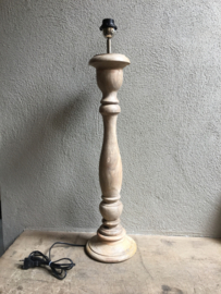 Stoere naturel houten balusterlamp tafellamp lamp vloerlamp 70 cm tafellamp landelijk stoer robuust