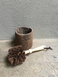 Nieuwe nostalgische losse houten bloempotborstel borstel ( wcborstel toiletborstel ) hout brocant landelijk bloempotborstel nostalgie