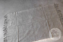 Prachtige stoere orgineel licht grijs antraciet Hemp tapijt kleed vloerkleed plaid landelijk stoer 222 x 145 cm