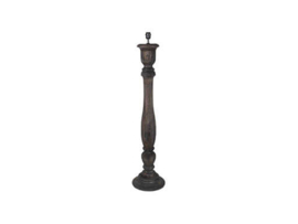 Stoere naturel grijs antraciet zwart houten balusterlamp 70  cm tafellamp landelijk stoer robuust