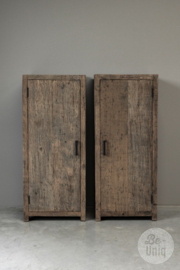 Truckwood railway houten 1 deurs kast rechtsdraaiend kastje landelijk stoer industrieel H120 x B50 x D40 cm