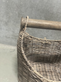 Vergrijsd rotan toiletrolhouder mand toilet toiletrollen landelijk stoer toiletrolhouder keukenvolhouder