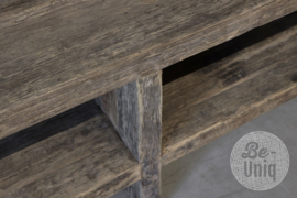 Railway truckwood vergrijsd houten wandmeubel sidetable tv dressoir televisiekast televisiemeubel SEP 220 X 40 X H50 cm