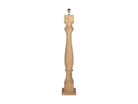 Stoere naturel bruine houten balusterlamp vloerlamp 125 cm tafellamp landelijk stoer robuust almond