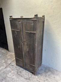 Grote oude antieke houten 2 deurs kast stoer landelijk vintage 172 x 83 x 53 cm
