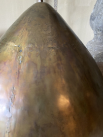 Mooie brons bronzen gouden tafellamp lamp inclusief kap met kronkel voet vintage hotel chique chiq