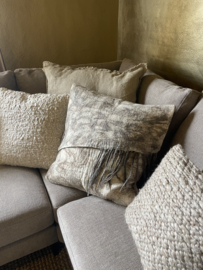 Vilten kussenhoes HOFFZ kussen kussens groot 60 x 60 cm grijs beige vervilt
