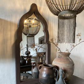 Hoffz Maroc houten spiegel oosters 150 x 70 cm teakhout