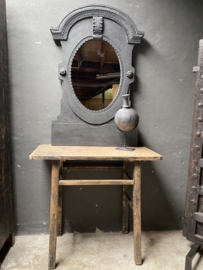Prachtig Oude doorleefd geleefd houten haltafel sidetable stoer boeren kast buro bureau wastafel werkbank eiland landelijk badmeubel industrieel werktafel werkbank