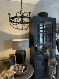 Grote Zwarte metalen kroonluchter kandelaar kaarsen  “ lamp hanglamp “ voor kaarsen