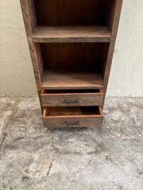 Grote truckwood railway houten kast schap lades  ladekast boekenkast keuken kast SEP landelijk stoer legplanken 180 x 65 x 40 cm