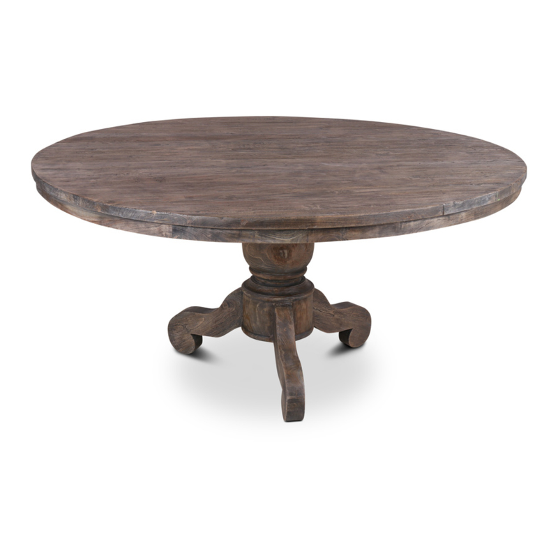 Grote ronde vergrijsd houten tafel eettafel rond 160 cm landelijk stoer