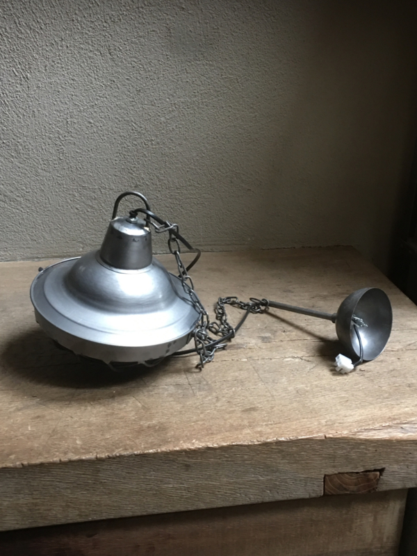 Stoere industriele hanglamp S small klein lamp korf stallamp korflamp