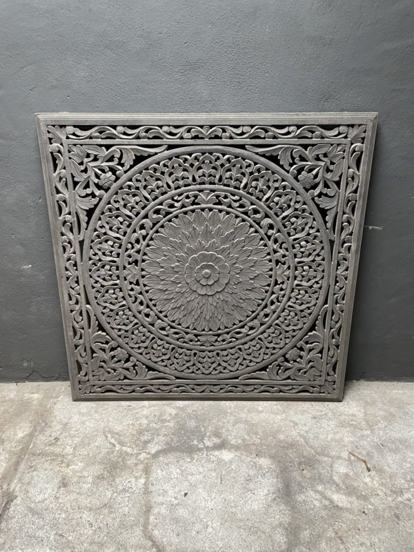 Groot houten wandpaneel grey ash grey grijs antraciet 120 cm landelijk stoer shabby chique wanddecoratie paneel