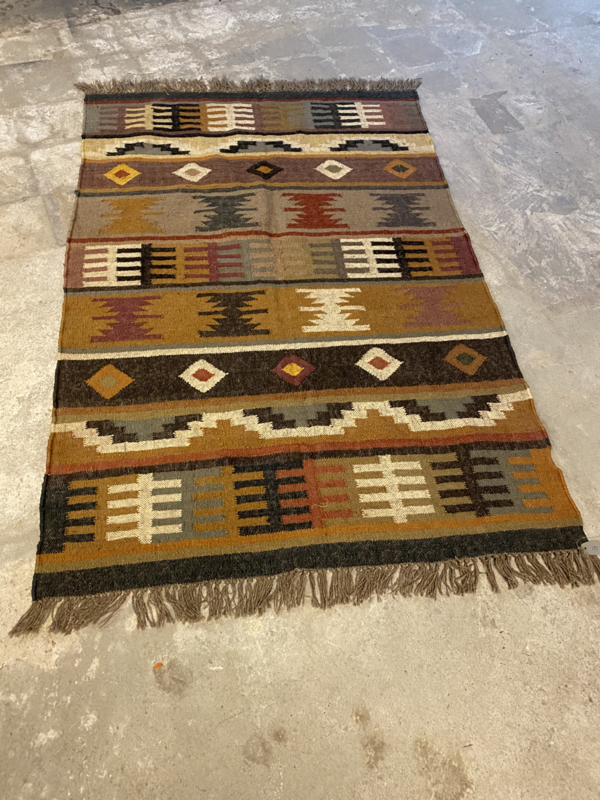 Prachtig groot sober kelim kleed vloerkleed wandkleed tapijt landelijk vintage