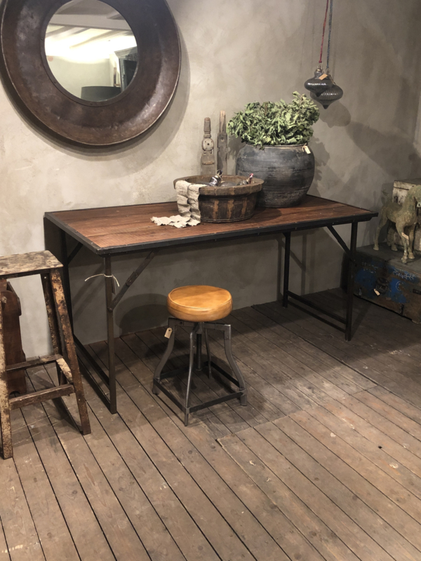 landelijke industriële eettafel klaptafel werktafel x 80 cm oud vintage stoer | Meubels | 't Jagershuis